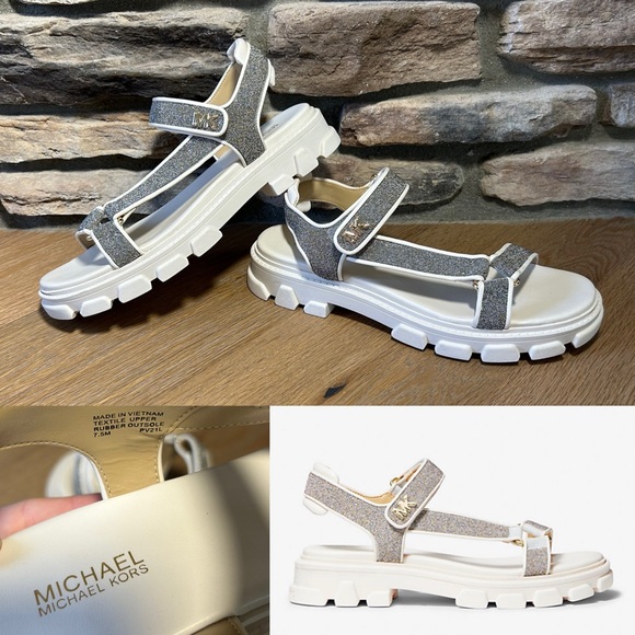 Size 7.5 Michael Kors strap on chunky platform sandals - Picture 1 of 12